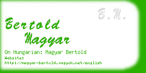 bertold magyar business card